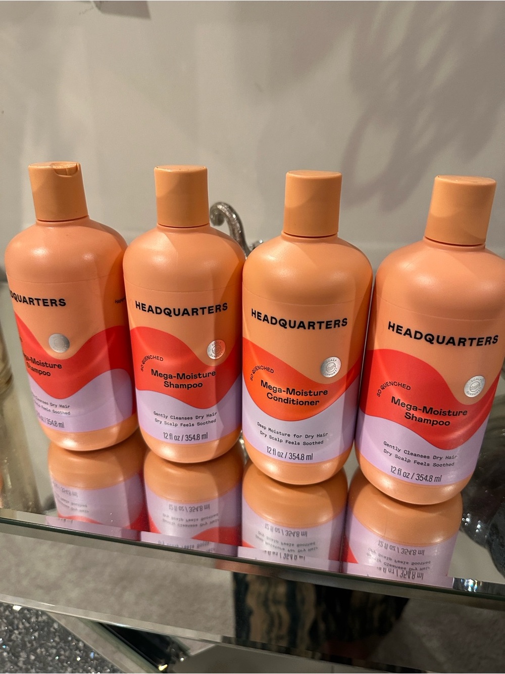 Headquarters Mega-Moisture Shampoo & Conditioner Duo — Peach Bottles